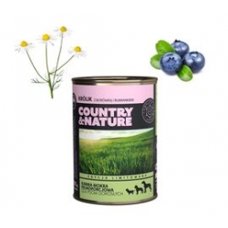 COUNTRY&NATURE - Bezzbożowa karma królik z borówką i rumiankiem 400 g